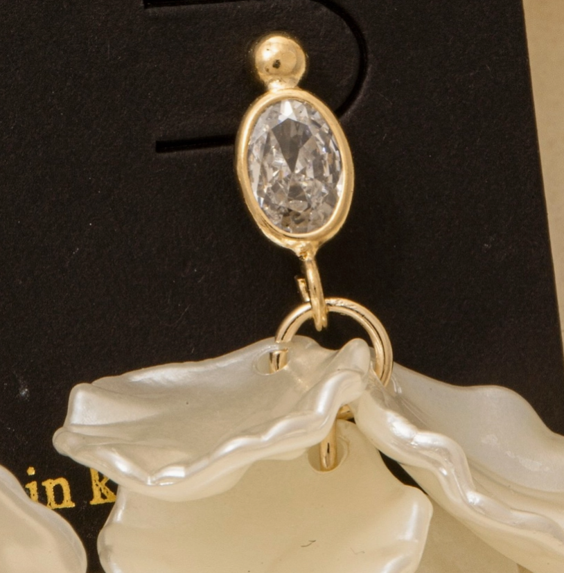 Pearl Petal Drop Earrings image 1