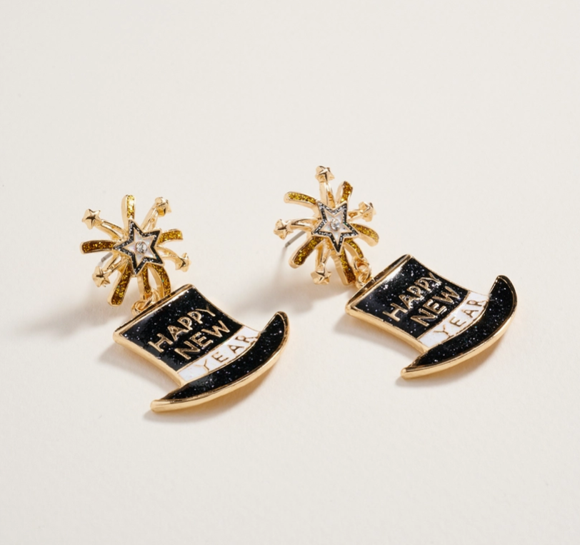 “Midnight Countdown” New Year’s Earrings image 1