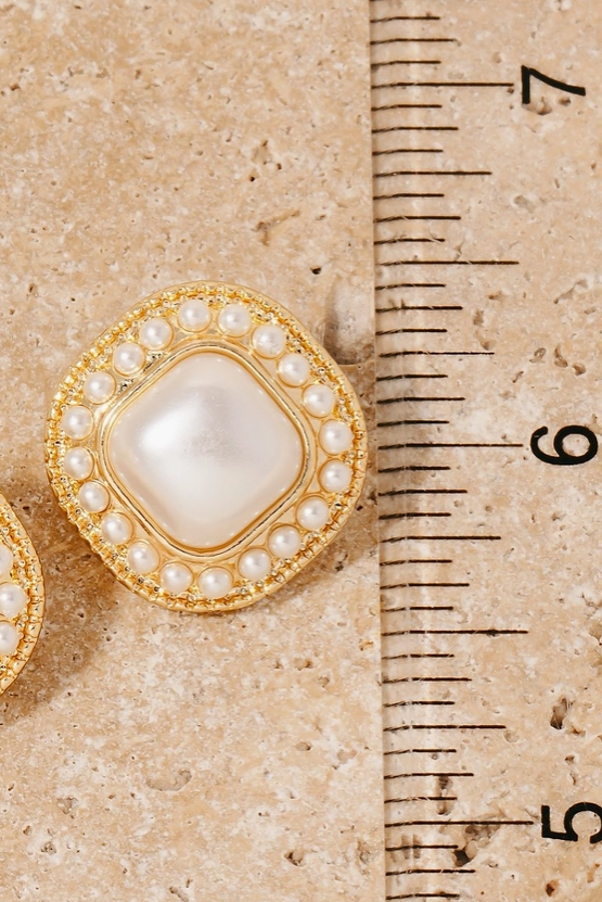 Regal Pearl Cushion Studs image 1