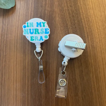 Blue “In My Nurse Era” Badge Reel – Handmade & Swiftie-Inspired image 1