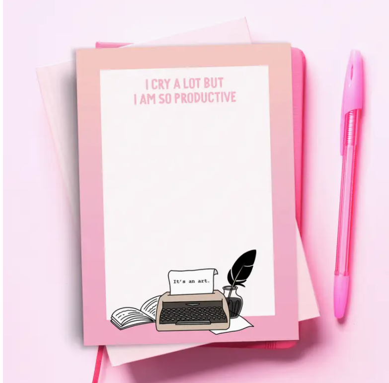 "I Cry a Lot But I Am So Productive" Notepad image 0