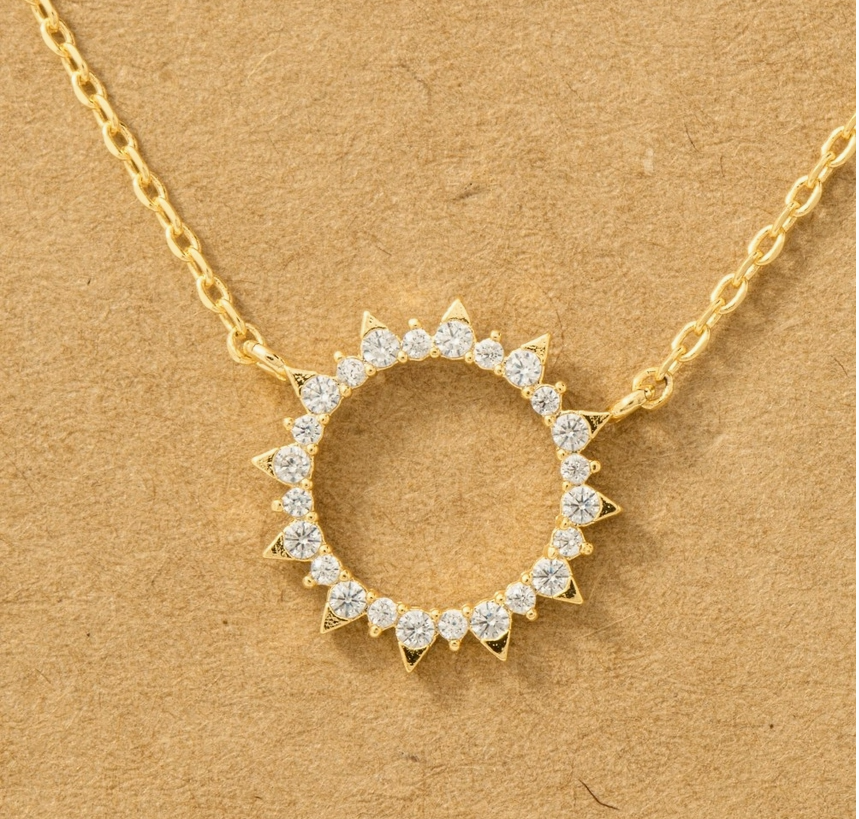 Radiant Sunburst Circle Necklace image 3