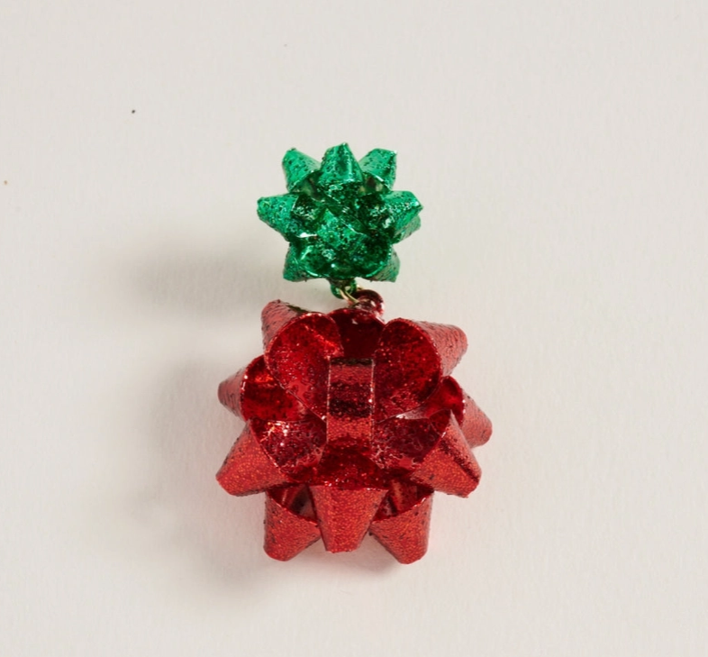 “Wrapped & Ready” Holiday Gift Bow Earrings image 2