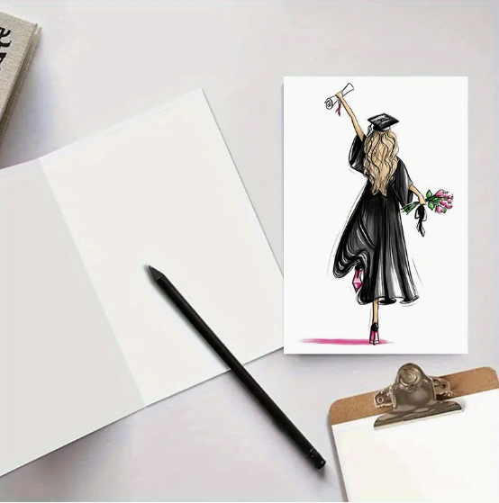 π Blonde Grad Girl Graduation Card π image 2