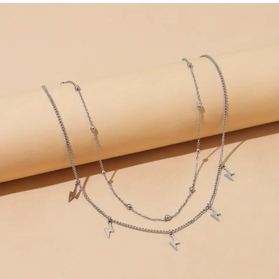 Layered Lightning Bolt Necklace image 3