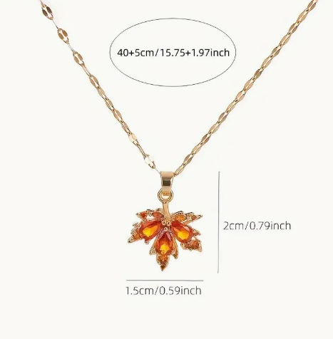 🍁 Autumn Maple Leaf Pendant Necklace image 3
