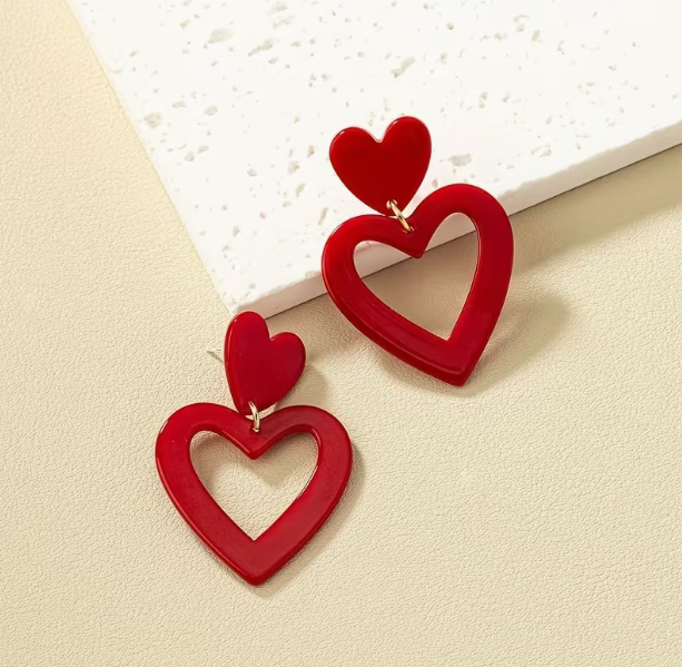 Dangle Heart Earrings image 2