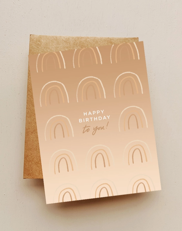 Neutral Rainbow "Happy Birthday to You" Card image 0