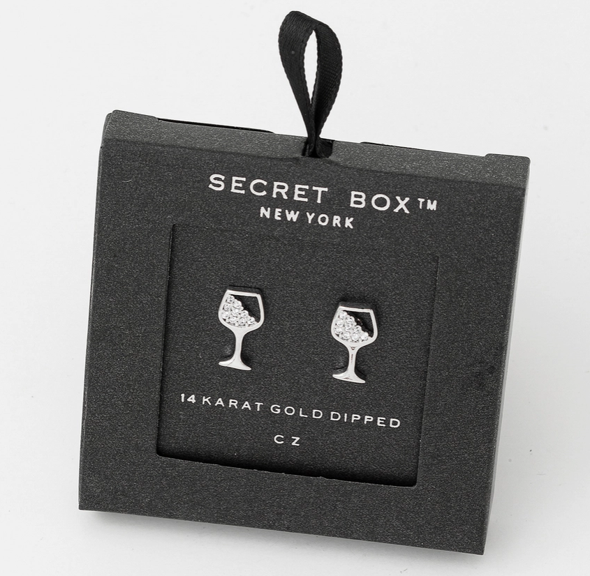 Cheers to Style – Wine Glass Stud Earrings image 0