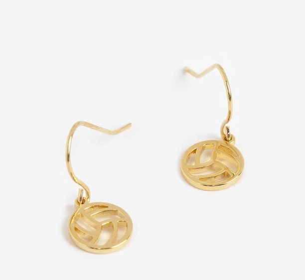 Gold Volleyball Hook Earrings image 1