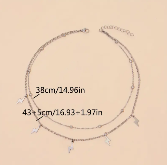 Layered Lightning Bolt Necklace image 2