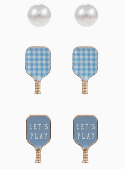 🎀 Let’s Play Pickleball Earring Trio Set – 4 Style Options! image 7