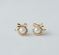 Chic Pearl Bow Drop Earrings image 0