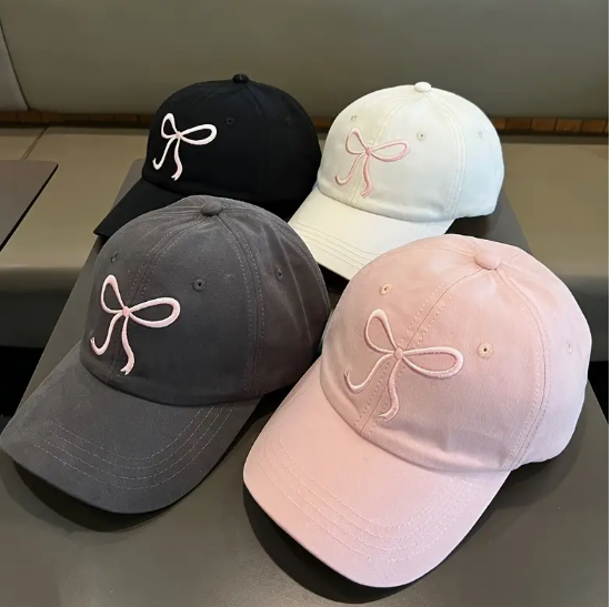 Cozy Hat with Pink Bows – Choose Gray or Black! 🎀🖤💖 image 2