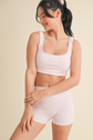 Gingham Ruffle Back Sports Bra image 0