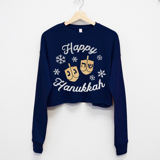 Happy Hanukkah - Cropped Sweatshirt image 0