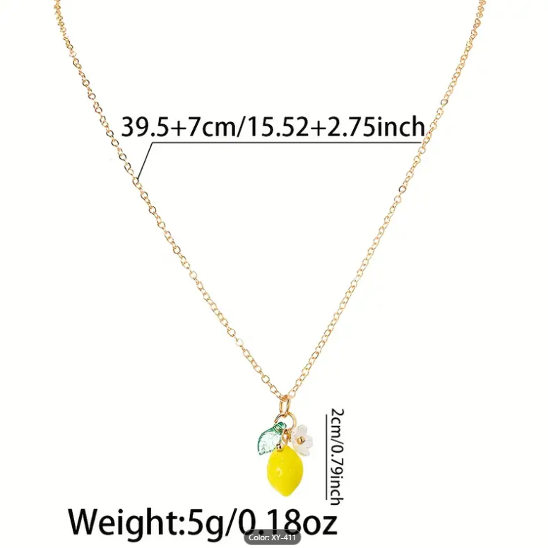 🍋 Lemon Pendant Necklace image 2