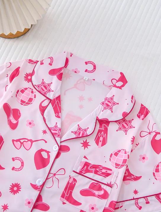 💗 Western Barbie Dreams Pink Cowgirl Icon Pajama Set image 2
