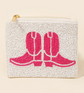 Beaded Pink Cowboy Boots Coin Purse image 0