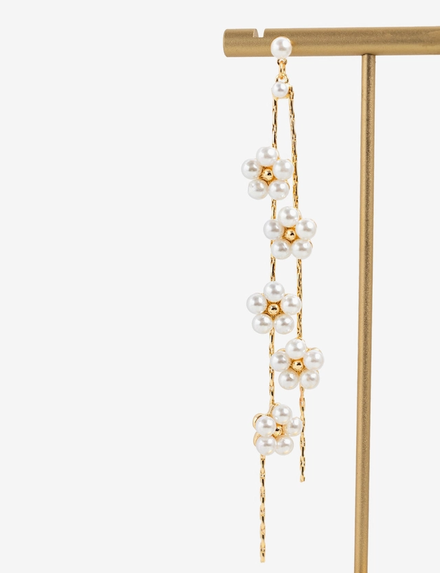 Daisy Pearl Drop Earrings image 2