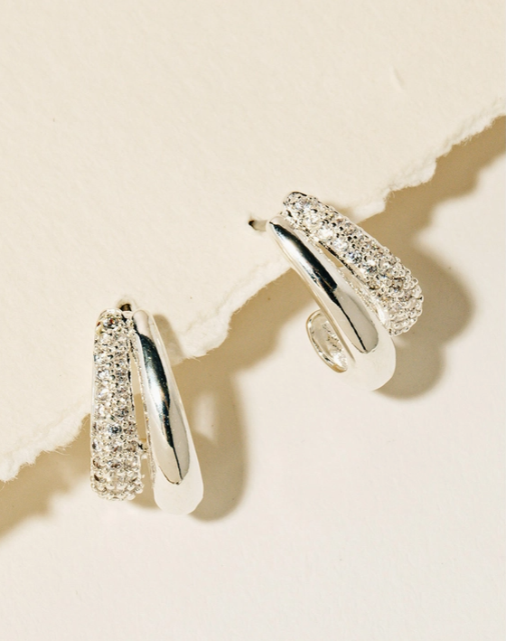 Double Take Silver Hoops image 0