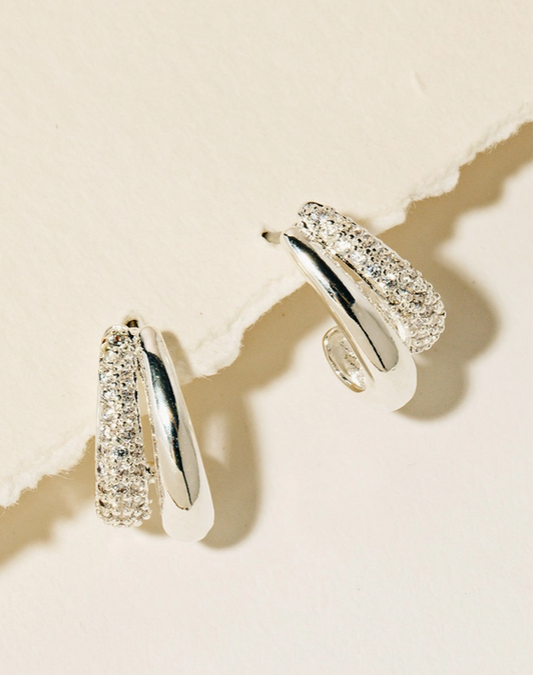 Double Take Silver Hoops image 0