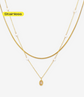 Layered Pearl & Medallion Stainless Steel Necklace image 0