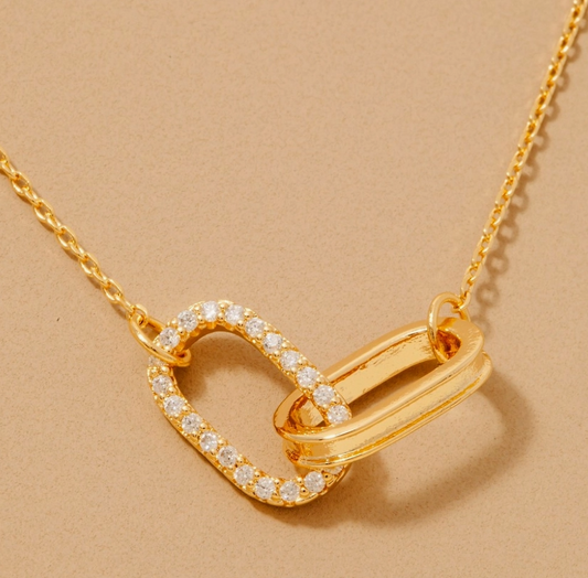 Linked in Love Necklace – 18K Gold Dipped image 0