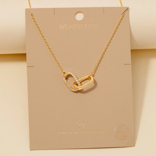 Linked in Love Necklace – 18K Gold Dipped image 1