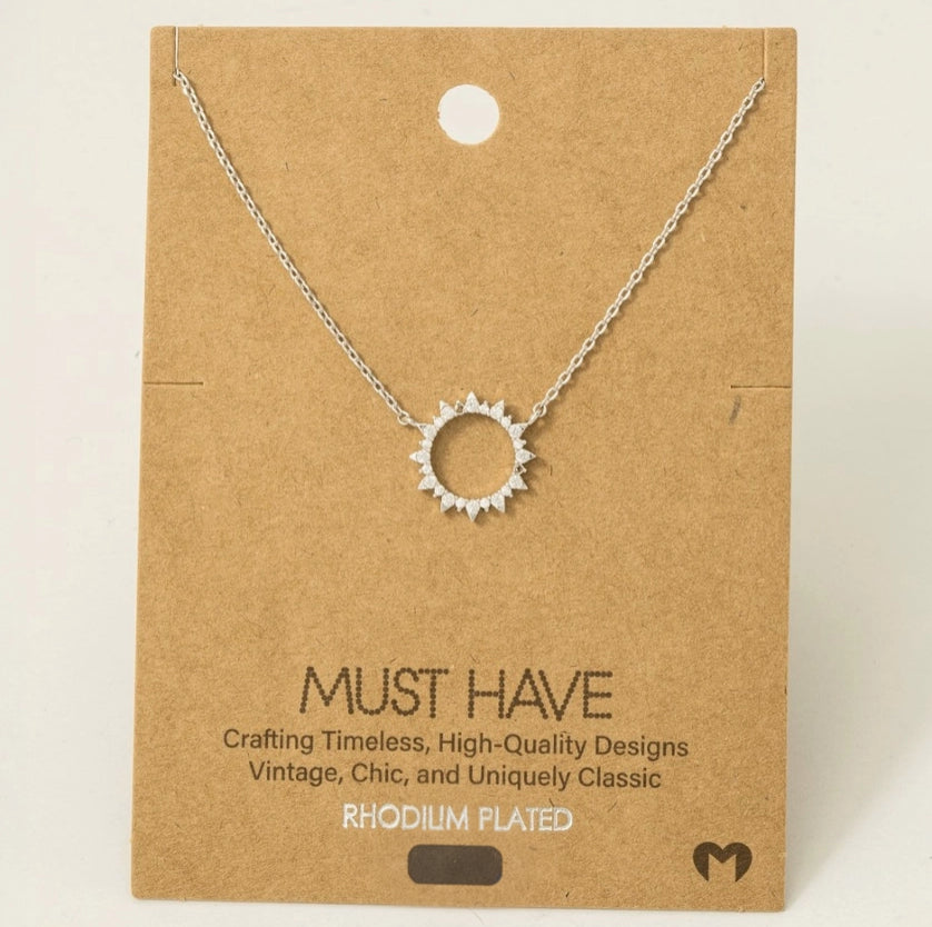 Radiant Sunburst Circle Necklace image 1
