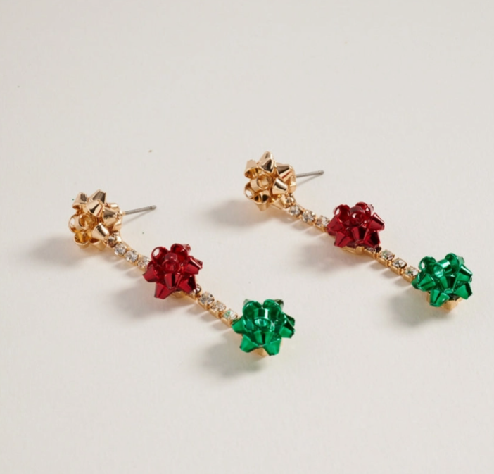“Wrapped in Sparkle” Holiday Drop Earrings image 1