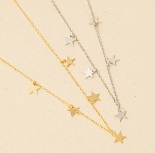 Starlight Silver Charm Necklace image 1