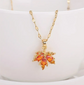 🍁 Autumn Maple Leaf Pendant Necklace image 1