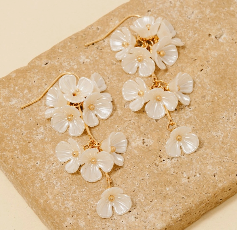 Pearl Flowers Statement Earrings image 0