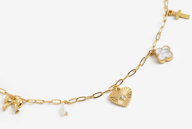 Charmed & Golden Multi-Charm Necklace image 1