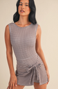 Sporty Gingham Dress - Brown image 4
