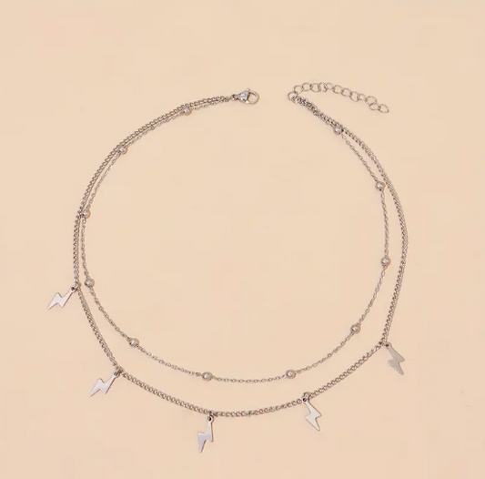Layered Lightning Bolt Necklace image 1