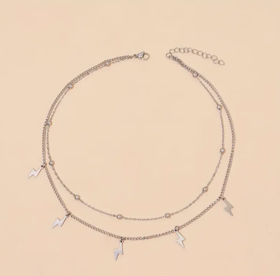 Layered Lightning Bolt Necklace image 1