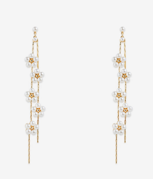 Daisy Pearl Drop Earrings image 0