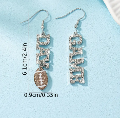 🏈 Game Day Rhinestone Drop Earrings (Gold or Silver) image 5