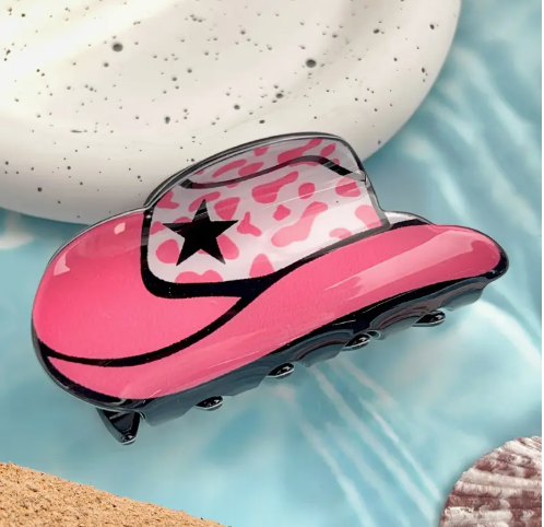 🤠 Yeehaw Hair Flair: Cowboy Hat Claw Clips image 1