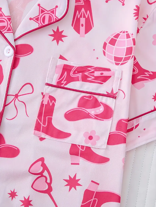 💗 Western Barbie Dreams Pink Cowgirl Icon Pajama Set image 4