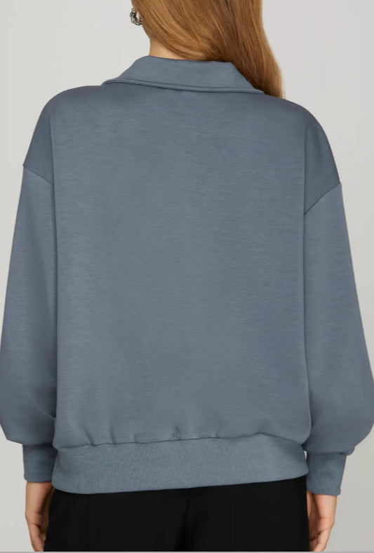 “Coastal Chill” Half-Zip Scuba Pullover image 1