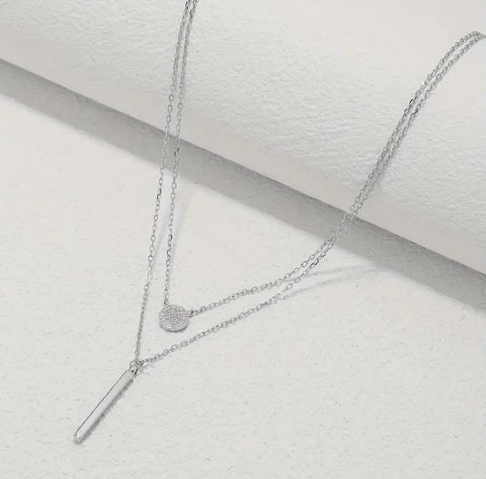 Layered Sterling Silver Necklace image 1