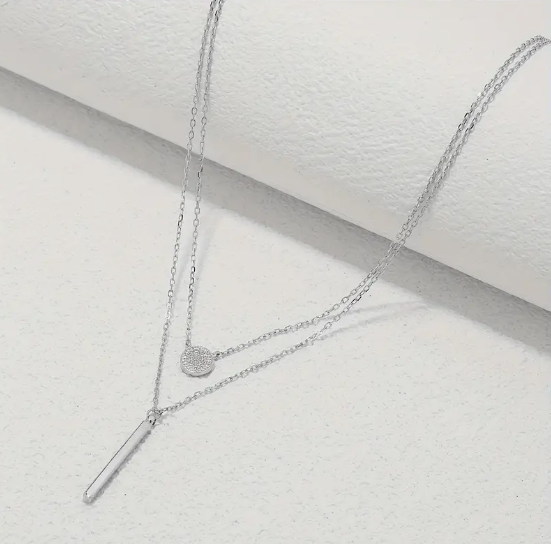 Layered Sterling Silver Necklace image 1