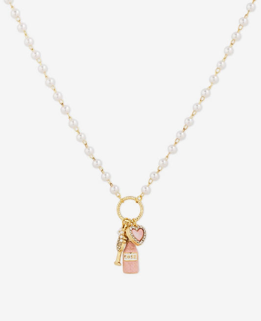 Rosé All Day Pearl Charm Necklace image 0