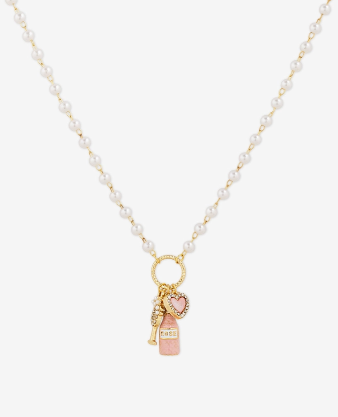 Rosé All Day Pearl Charm Necklace image 0
