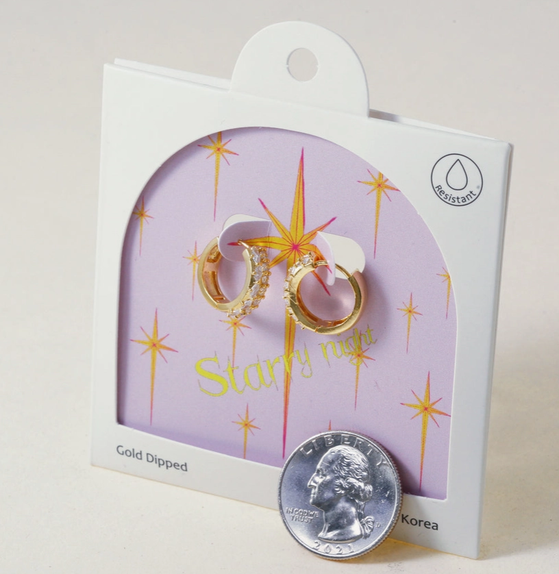Classic Sparkle Huggie Hoops ✨ image 3