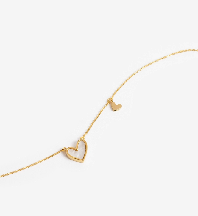 Double Heart Dainty Necklace image 3