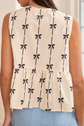 Bow Tie Front Peplum Top - White image 1